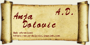 Anja Dolović vizit kartica